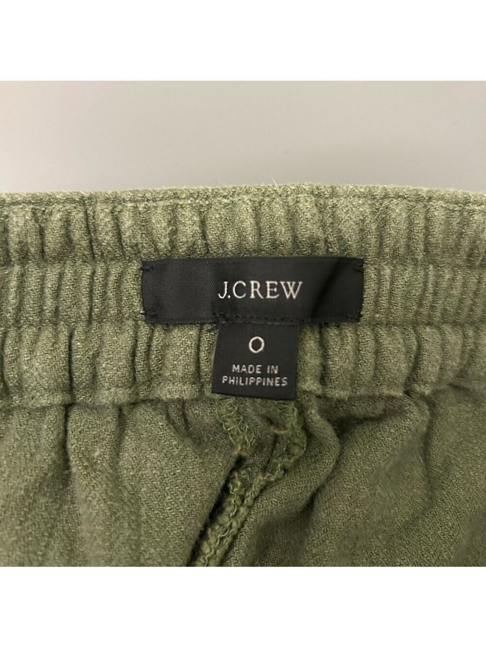 J Crew Tie Waist Linen Blend Cargo Pant Size 0 Green Colourblock - Picture 4 of 6
